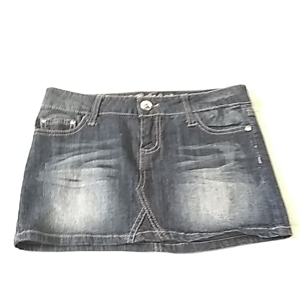 Truce jean mini skirt.